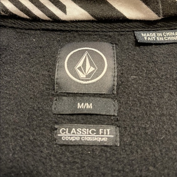 Volcom Stone Hoodie Sweatshirt Black Gray Size M - Picture 7 of 7